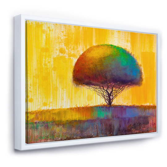 Designart 'Autumn Colored Forest Treescape XII' Farmhouse Framed Canvas Wall Art Print