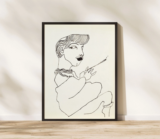 Andy Warhol Pencil Drawing Poster, Otto Fenn Print, Wall Art Decor, Line Art Poster