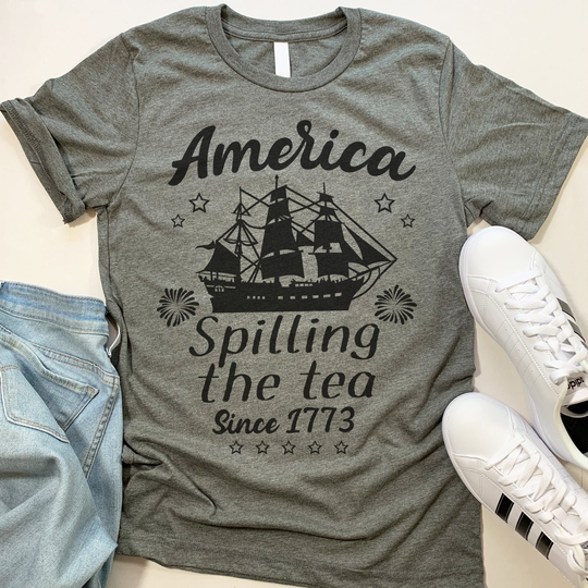 America Spilling The Tea Since 1773 Shirt. 4Th Forth Of July Shirts. Funny Patriotic