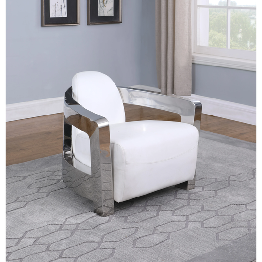 Somette Contemporary Accent Chair, White - Accent Chair