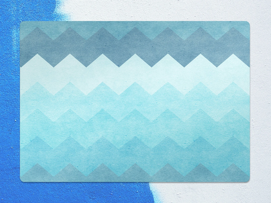Aqua Abstract Zigzag Chair Mat, Blue Vinyl Floor Arctic Protective Watercolor Splat Pvc Area Rug, Comfort Mat
