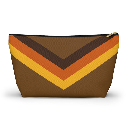 Retro Chevron Pouch, Cosmetic Bag, Pencil Case