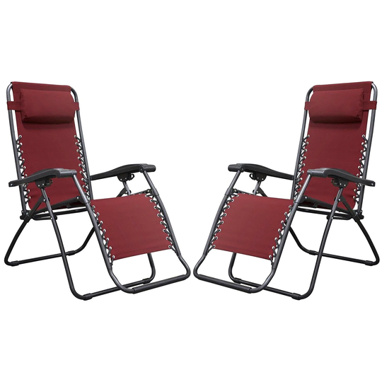 Zero Gravity Chairs Set of 2 Pool Lounge Chair Zero Gravity Recliner Zero Gravity Lounge Chair Antigravity Chairs with Headrest