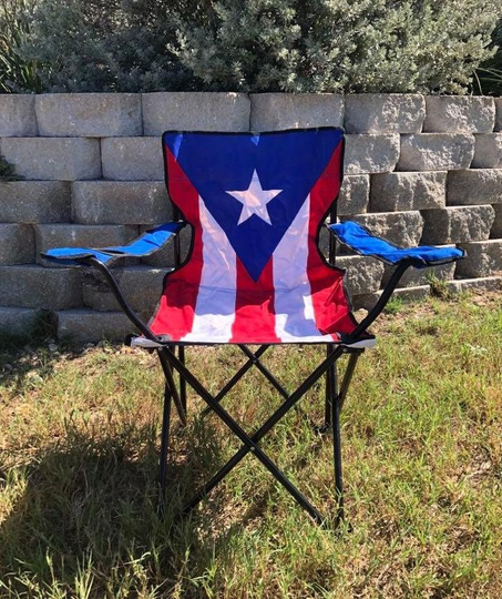 Folding Puerto Rico Flag Camping Chair