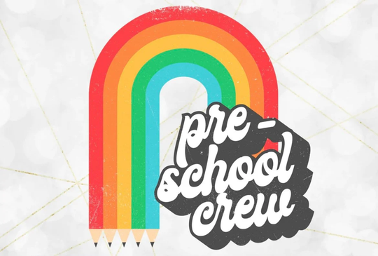Preschool Crew Bright Pencil Rainbow Sublimation Transfer
