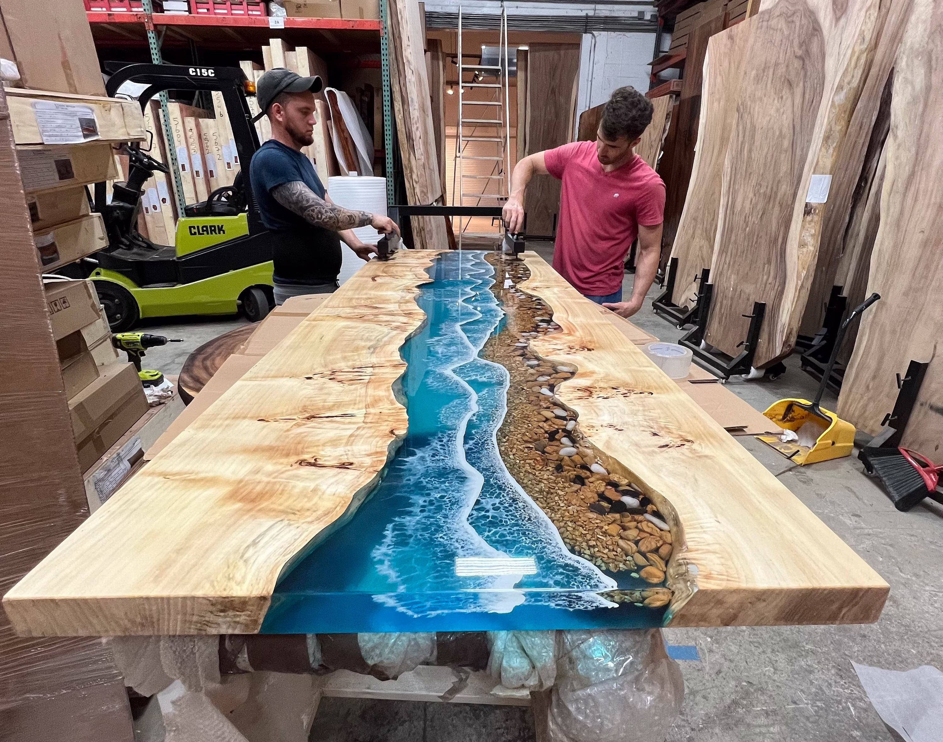 Epoxy Resin Table - | Dining Table Conference Custom Made| Large Restaurant Acacia Wood 100+ Available