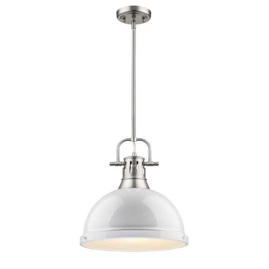 Golden Lighting Pewter White Shade Duncan 1-light Pendant
