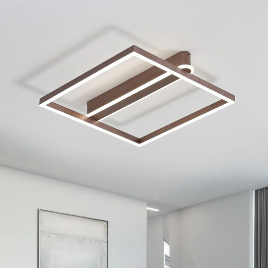 Modern 18-inch 2-Lights Dimmable Integrated LED Flush mount Light - 18*18*3.2H