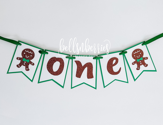 Christmas Boy Gingerbread High Chair Banner/Birthday Merry Highchair