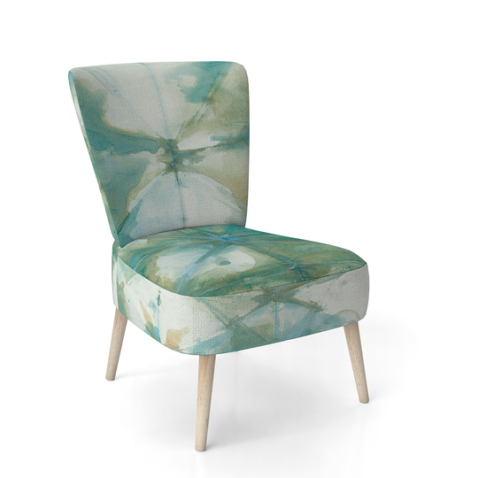 Designart 'Turquoise Watercolor Geometrical III' Upholstered Modern Accent Chair