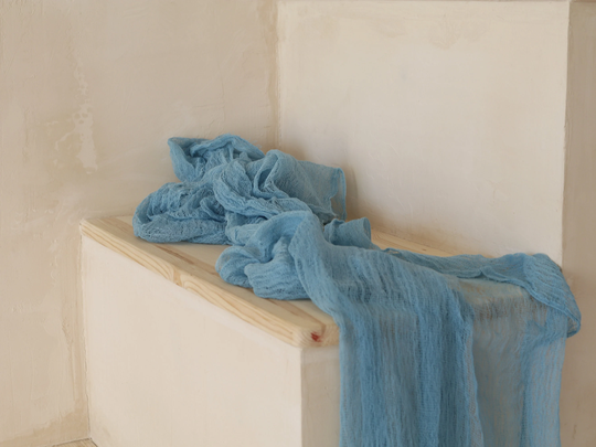 Blue Table Runner, Blue Centrepiece, Wedding Arch Tape, Blue Cheesecloth Runner, Rustic, Boho, Wedding Centrepiece, Blue Textile