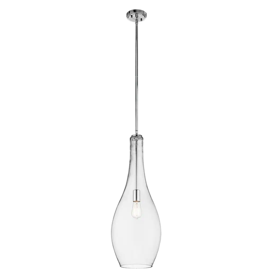 Kichler Everly 1-light Chrome Pendant, Clear Glass
