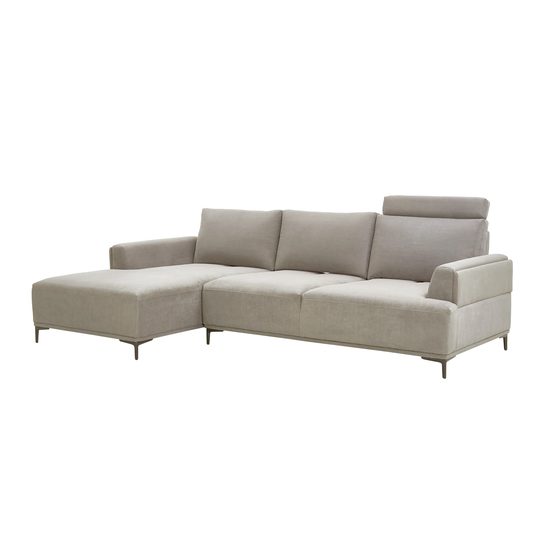 Pasargad Home Modern Lucca Sectional Sofa With Push Back Function