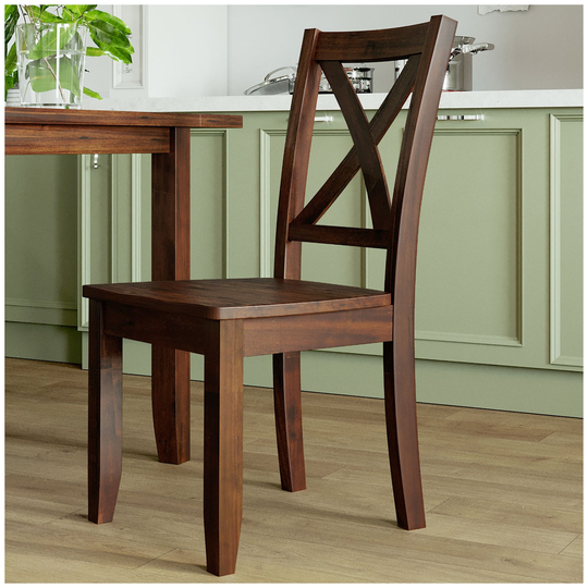 Farmhouse Crossback Dining Chair - Brown Kitchen Dining Chair