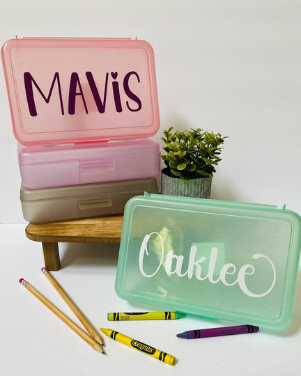Personalized Sparkle Pencil Box, Glitter Crayon Case, Marker Custom Back To School Gift, Supplies For Girls