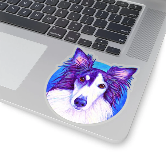 Colorful Rainbow Silken Windhound Cute Dog Art Vinyl Sticker