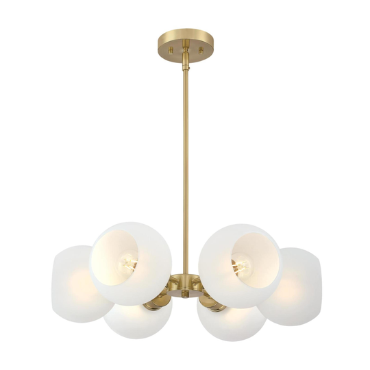 Westinghouse Lighting Dorney Six Light Indoor Chandelier, Champagne Brass Finish - 6-Light