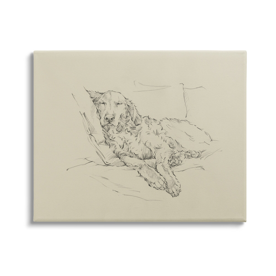Stupell Industries Peaceful Resting Labrador Dog Pencil Sketch Drawing Canvas Wall Art, Design by Ethan Harper