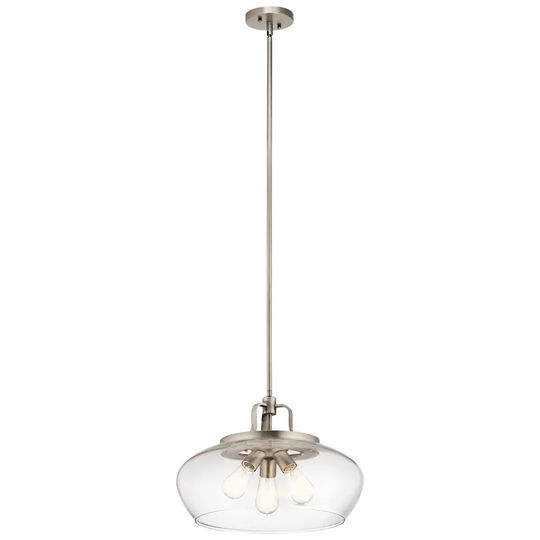 Kichler Lighting Davenport Collection 3-light Antique Pewter Pendant/Semi-Flush Mount