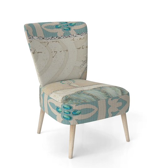 Designart 'Seastar and Blue Sea Shell II' Upholstered Nautical & Coastal Accent Chair