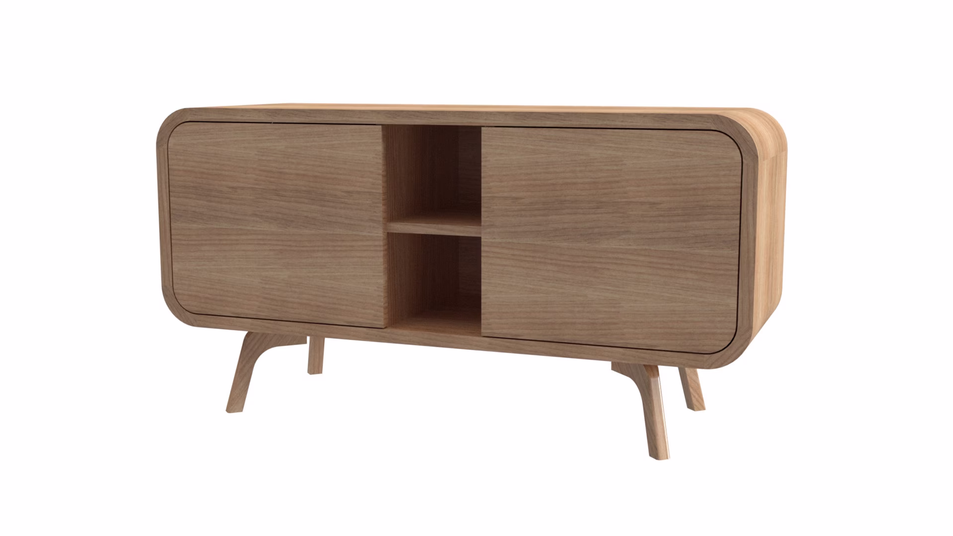 Low Tv Stand, Wood Console, Vinyl Record Storage With Doors, Sideboard, Oak Stand, Dresser, Credenza Media Console Art Deco