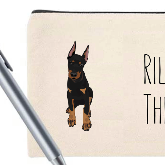 Doberman Cosmetic Bag | Travel Pencil Pouch Mask