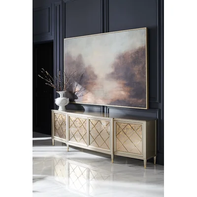 91.5" Wide Solid Wood Sideboard