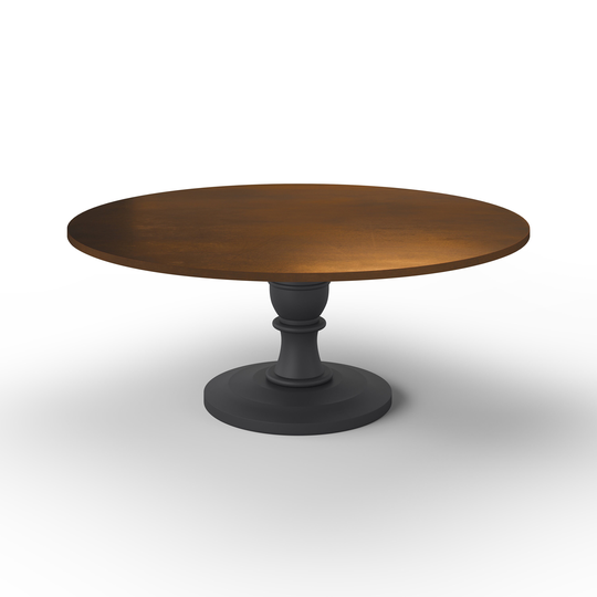 The Providence Bronze Top Dining Table With Metal Base