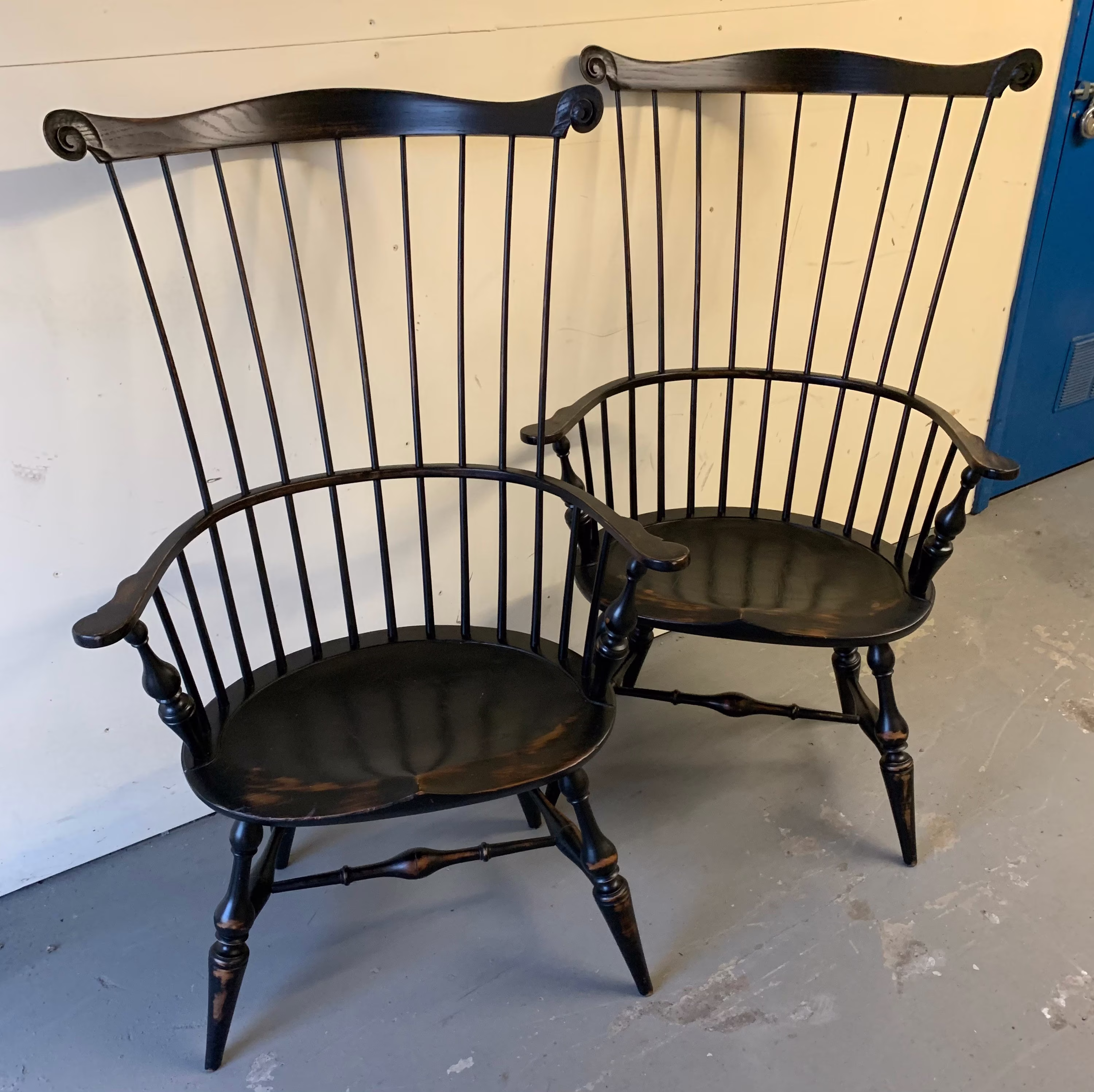 3 Vintage D.r. Dimes Windsor Hi Back 2 Arm Chairs 1 Side Chair 28W25D18H47H Shipping Is Not Free