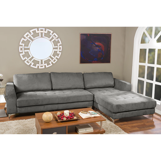 Agnew Contemporary Charcoal/Grey Fabric Right Facing Sectional Sofa