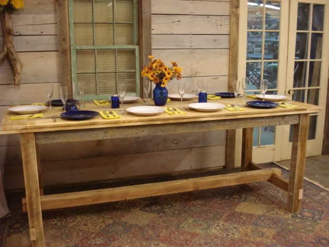 Farmhouse Dining Table, Rustic Dining Room Table, | 65"L X 20"W 30 To 36"H | Pictured Is 96 36 36H