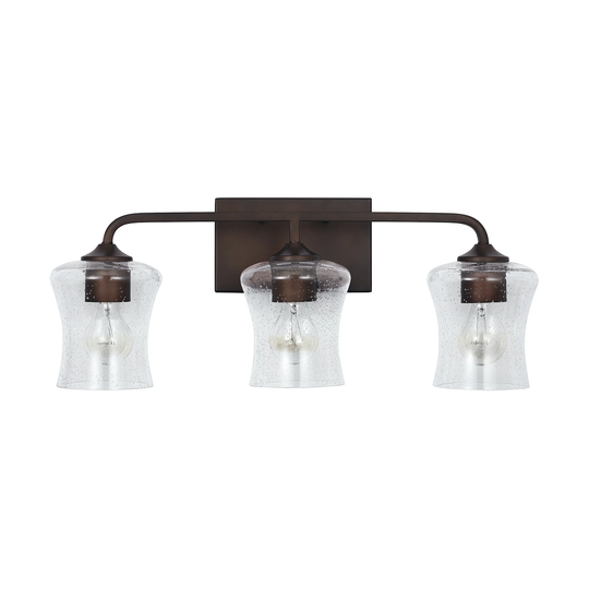 Reeves 3-light Bath/ Vanity Fixture w/ Clear Seeded Glass