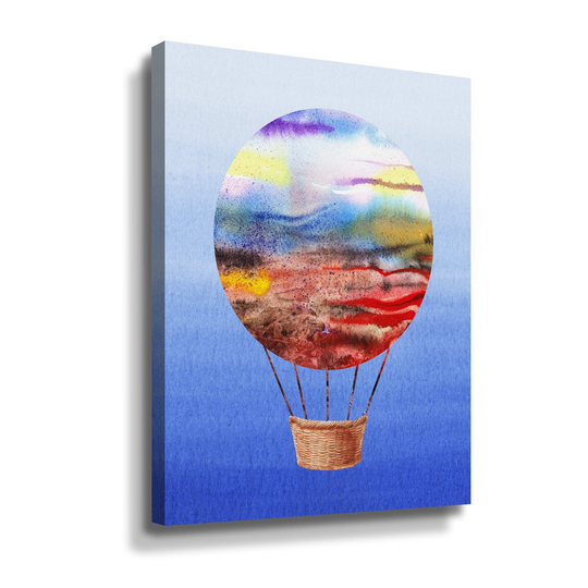 Travel In Style Colorful Magic Hot Air Balloon by Irina Sztukowski Gallery Wrapped Canvas