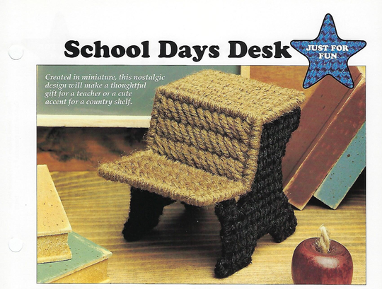 School Days Desk & A+ Pencil Toppers Plastic Canvas Patterns - Leisure Art All Stars