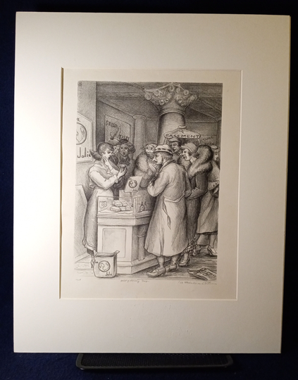 Minna Wright Citron | American 1891-1991 "Demonstration", Lithograph, 1933, Pencil Signed | Free Shipping