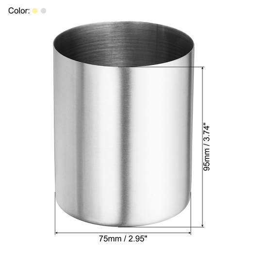 Pencil Holder Pen Holder Stainless Steel Pencil Holders Cup, 2pcs - Silver, Golden