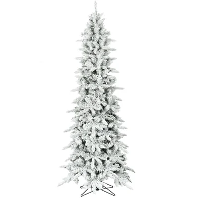 Slim Snowy Christmas Tree, Mountain Pine Flocked Artificial Tree