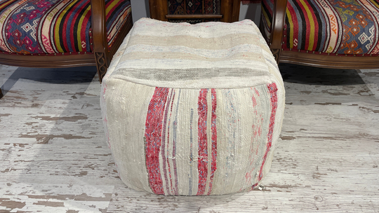 Square Cube Ottoman Handmade Pouf Chair Pouffe Foot Stool Living Room Bedroom Kitchen Kids Game Floor 18x18 Inches