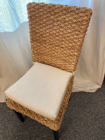 Rattan Or Wicker Chair Cushions Slub Canvas Linen Cushion - Kubo Cushion- Pads 37" Single Wide Ties
