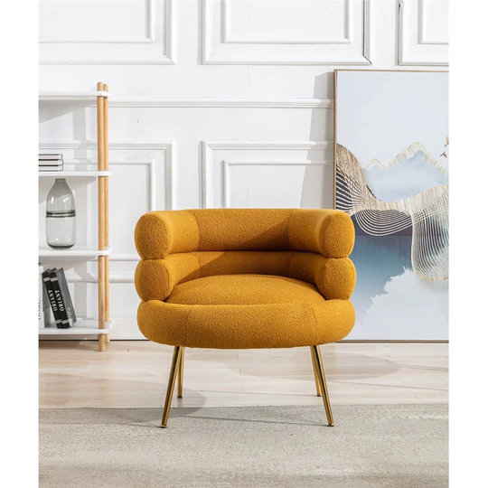 Living Room Accent Chair Leisure Sofa Chair with Golden Feet