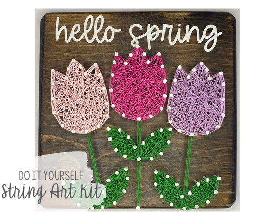 Diy Hello Spring Tulips String Art Kit