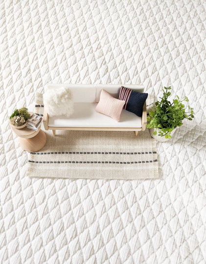 Mid Century Modern Miniature Sofa-White