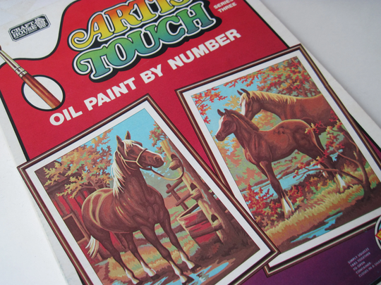 Vintage Craft House Artist Touch Horse Oil By Paint Number Set