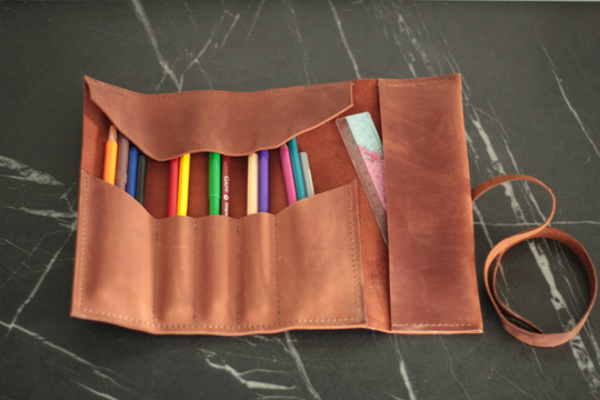 Leather Pencil Roll, Gifts For Painter, Personalized Tools Tool Case, Artist Paint Brush Artists Roll
