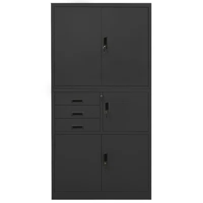 Inbox Zero Office Cabinet White 35.4"X15.7"X70.9" Steel
