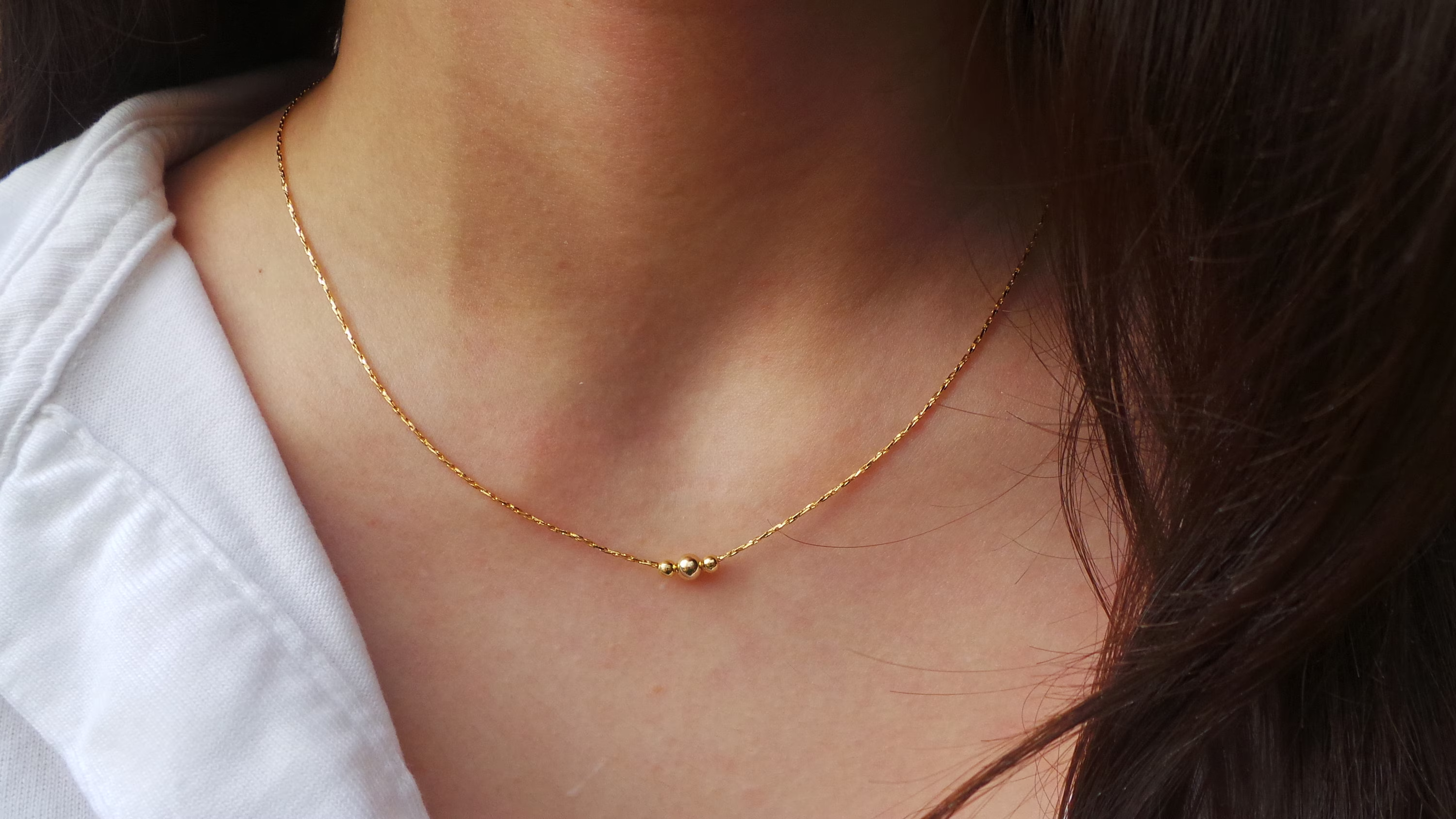 Dainty Chain Necklace. Minimalist Gold Filled Layering Simple