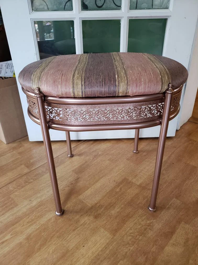 Mid Century Chair, Stool, Hollywoood Regency, Vanity Bench, Dressing Table Chair Rose Gold
