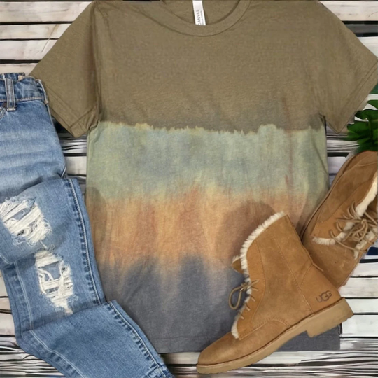Tie Dye Warm Color Unisex T-Shirt, Sizes Available From Xs - 4X, Tee, Neutral Colored Plus Size Gender