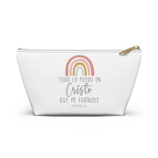 Spanish Christian Bag, Filipenses 416, Religious Gift, Bible Verse Pouch, Todo Lo Puedo En Cristo Bag Pencil Case