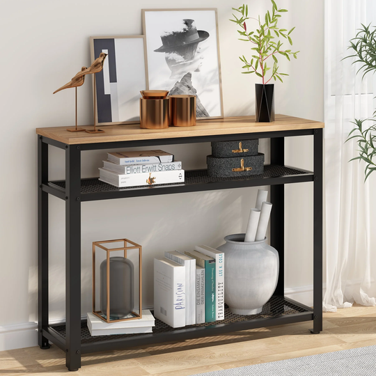 39" Console Table, Sofa Table Entry Table TV Stand with Storage Shelf